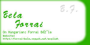 bela forrai business card